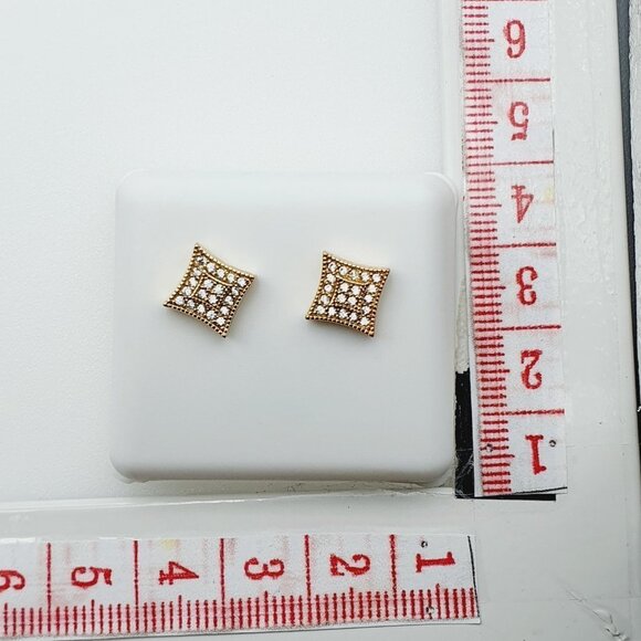 "14K Gold Plated Cubic Zircon Earrings, INUS1BR112 - Picture 8 of 10
